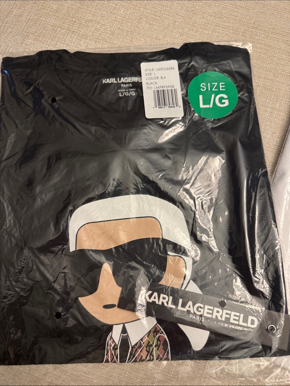 Karl Lagerfeld- Men’s L Graphic Tee Duo — Black & White with Character Print - Picture 2 of 3